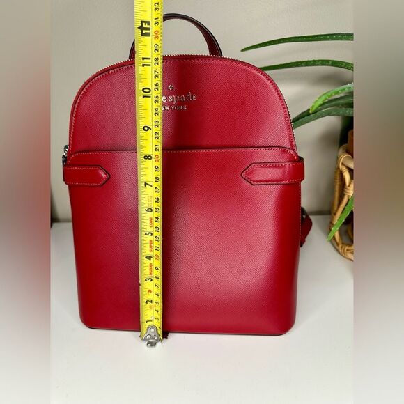 Kate Spade Staci Dome Backpack Red Currant Saffiano Leather Designer Bag NWT - Picture 9 of 11